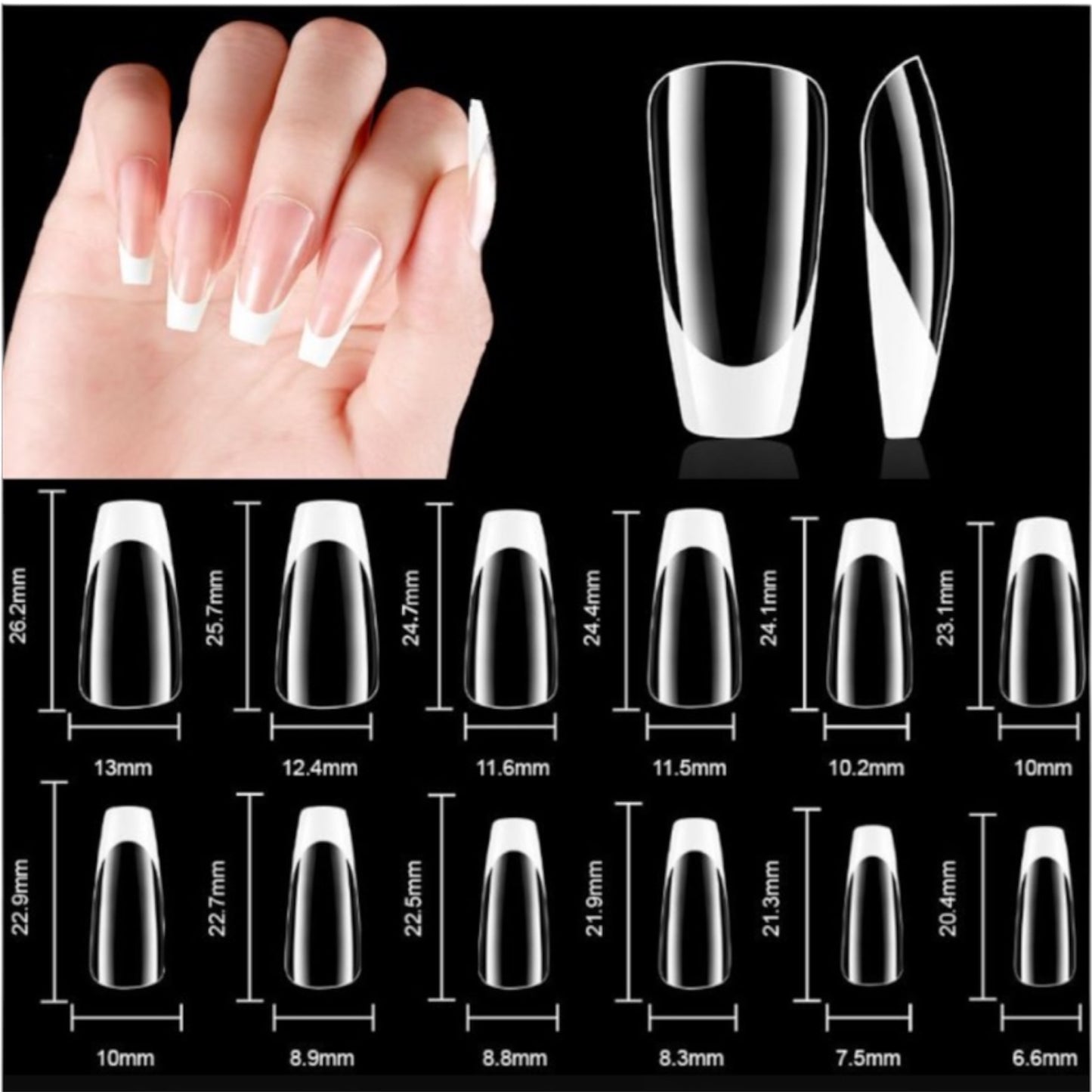 FRENCH WHITE TIPS - 120 PCS