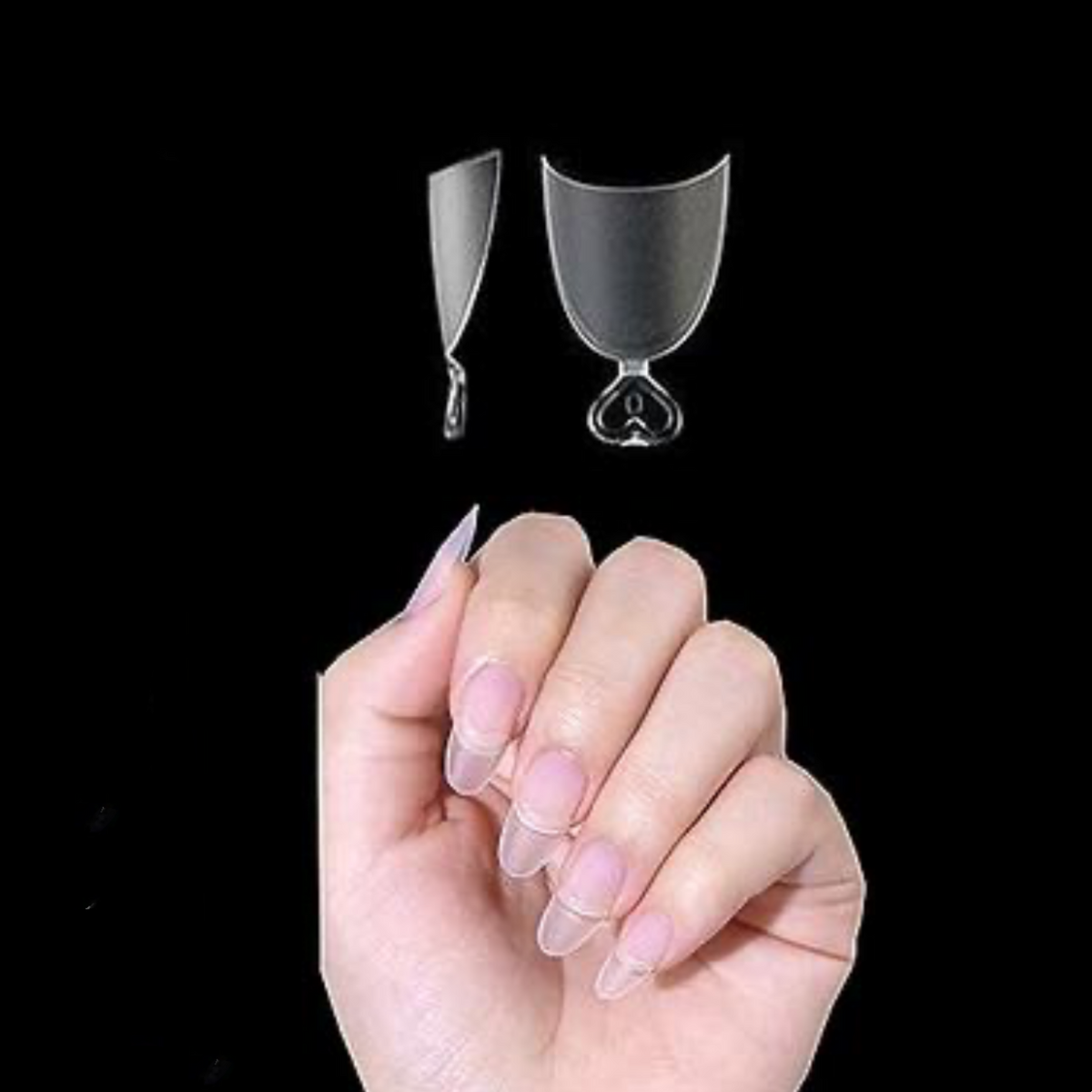 HALF COVER OVAL NAIL TIPS - CLEAR MATT - 300 PCS