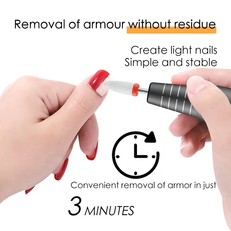 Black - Portable Hand Nail Drill