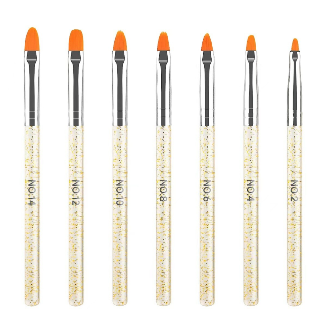 Golden Sparkle Gel Brush - 7 pcs set