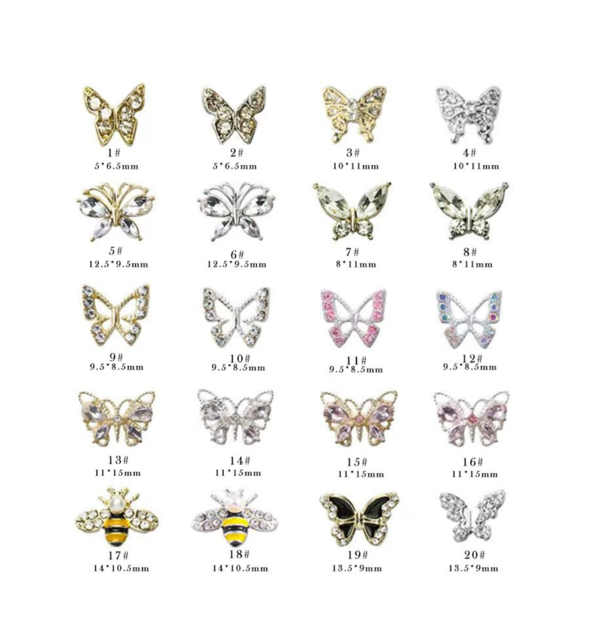 Alloy Butterfly - 2pcs