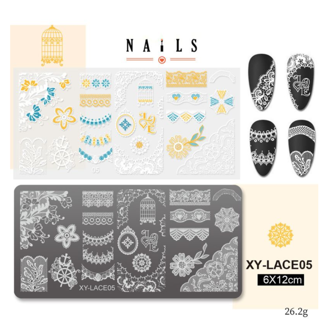 STAMPING PLATE - XY LACE