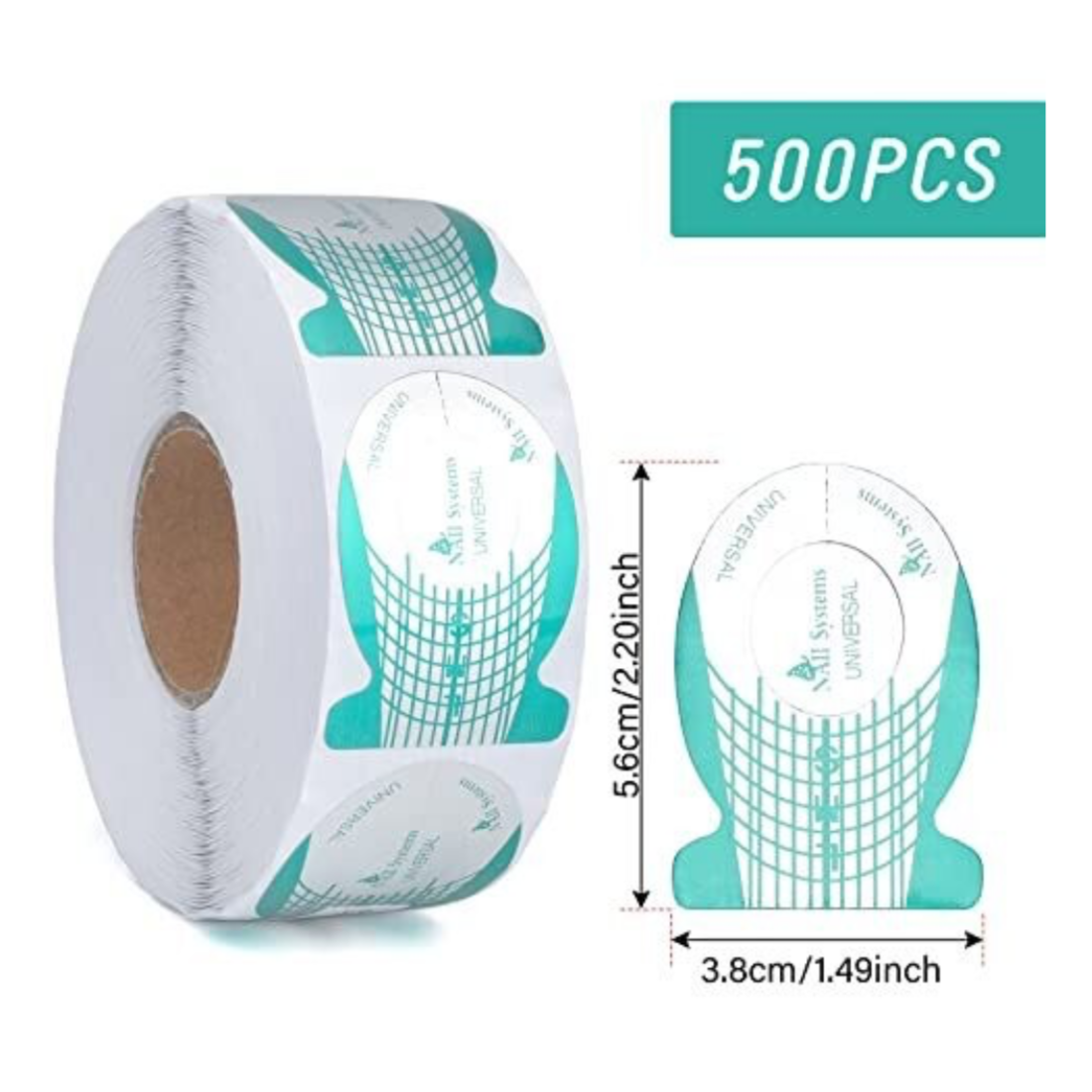 NAIL SCULPTING FORM TIP GUIDE STICKERS - 500 PCS ROLL