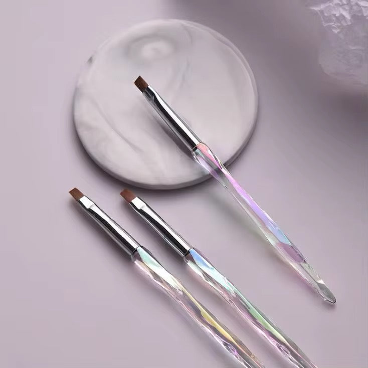 Clear Holographic Gel Brush Stem - 3 pcs Set