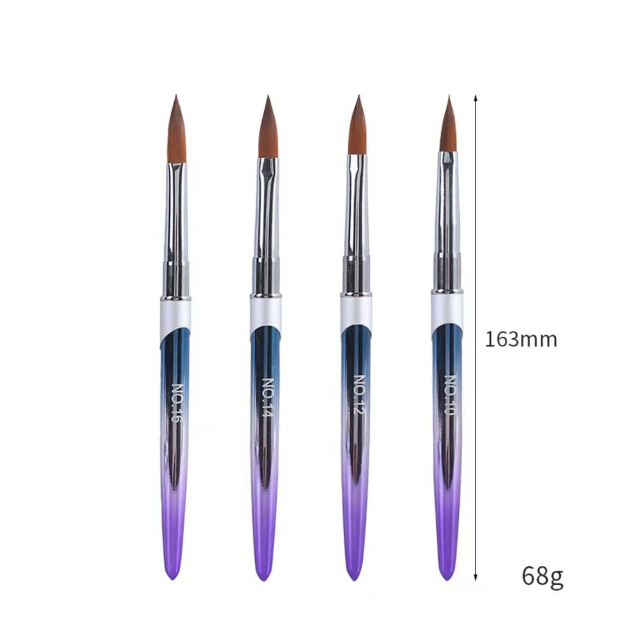ACRYLIC BRUSH - 4 PCS SET - PURPLE