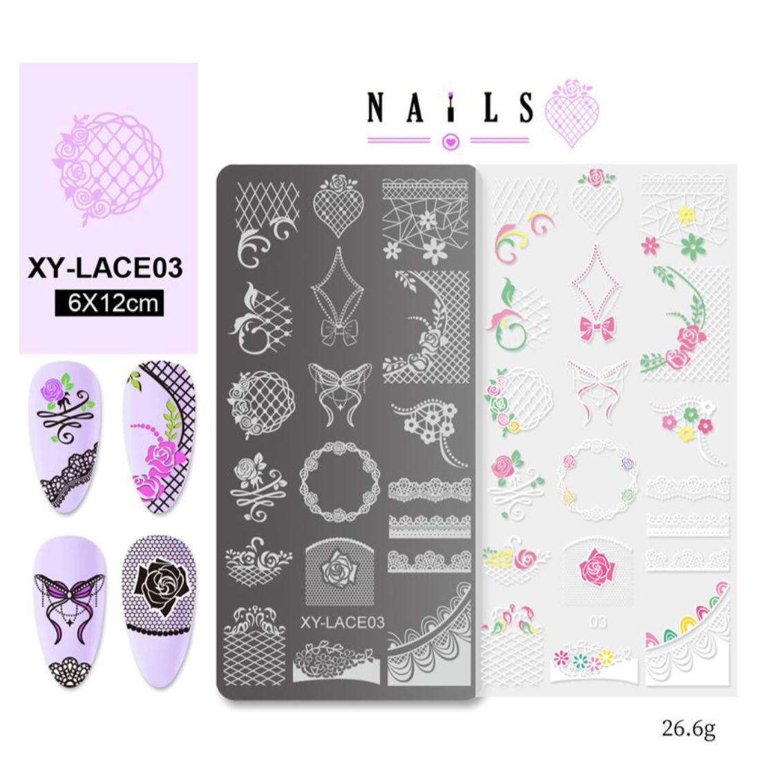 STAMPING PLATE - XY LACE