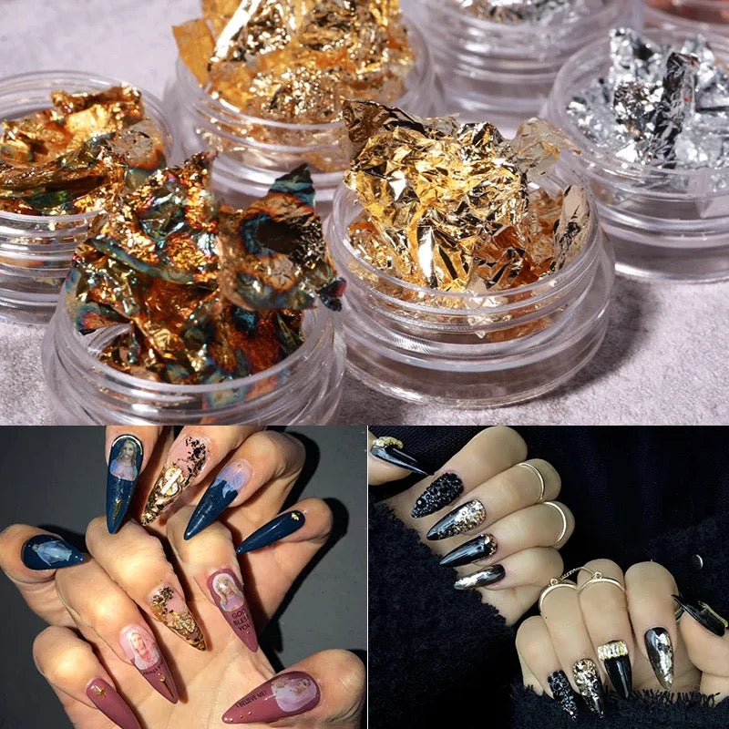 Nail Foil silver & Gold - 12 pcs
