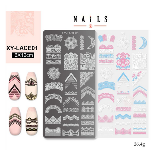 STAMPING PLATE - XY LACE