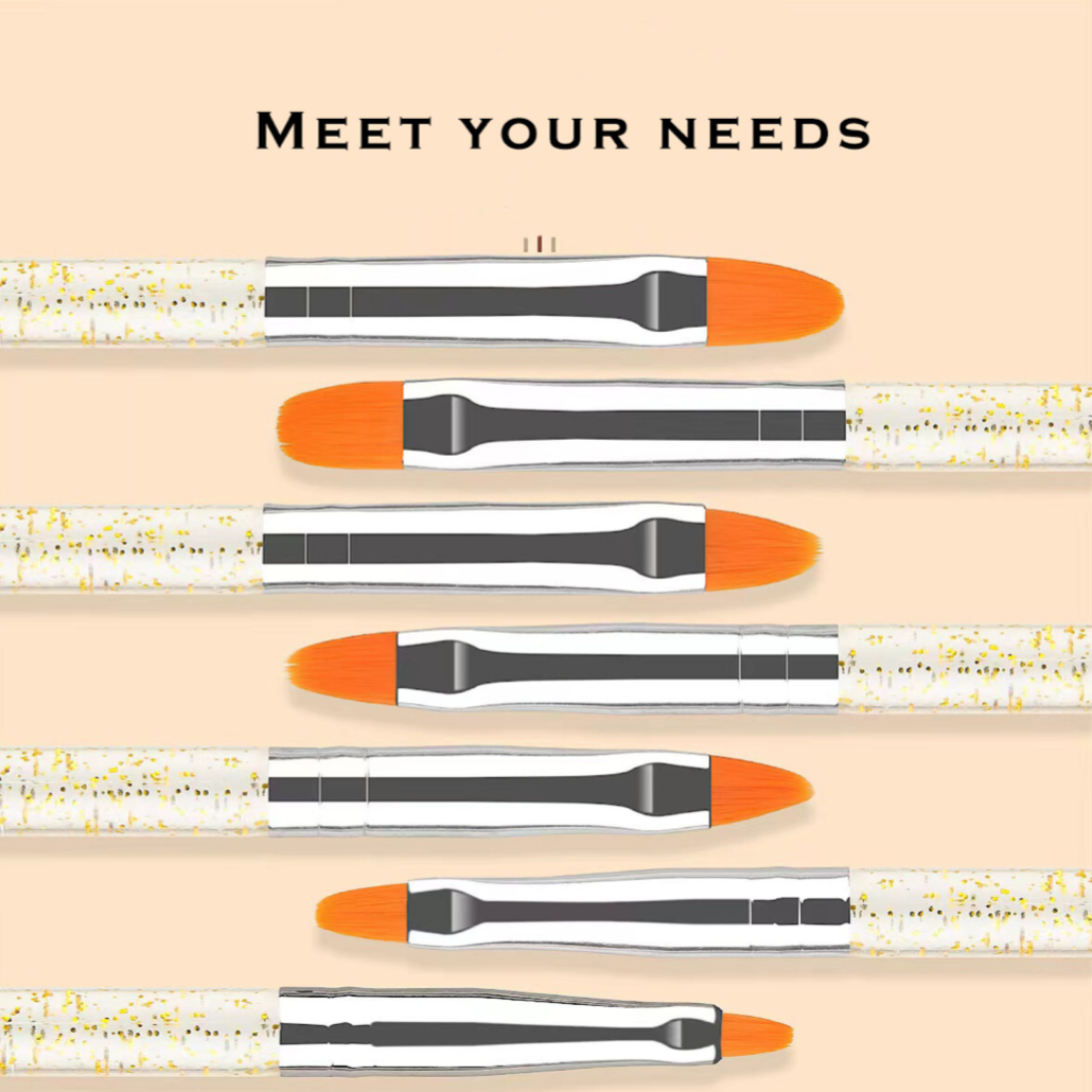Golden Sparkle Gel Brush - 7 pcs set