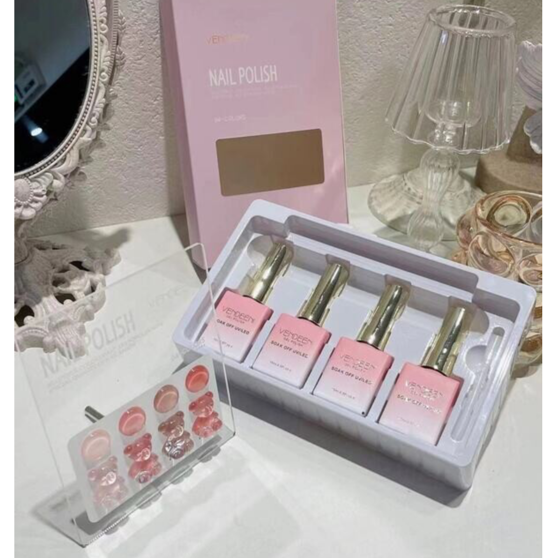Vendeeni Gel Polish Set K01 + Free Colour Chart - 4 pcs set