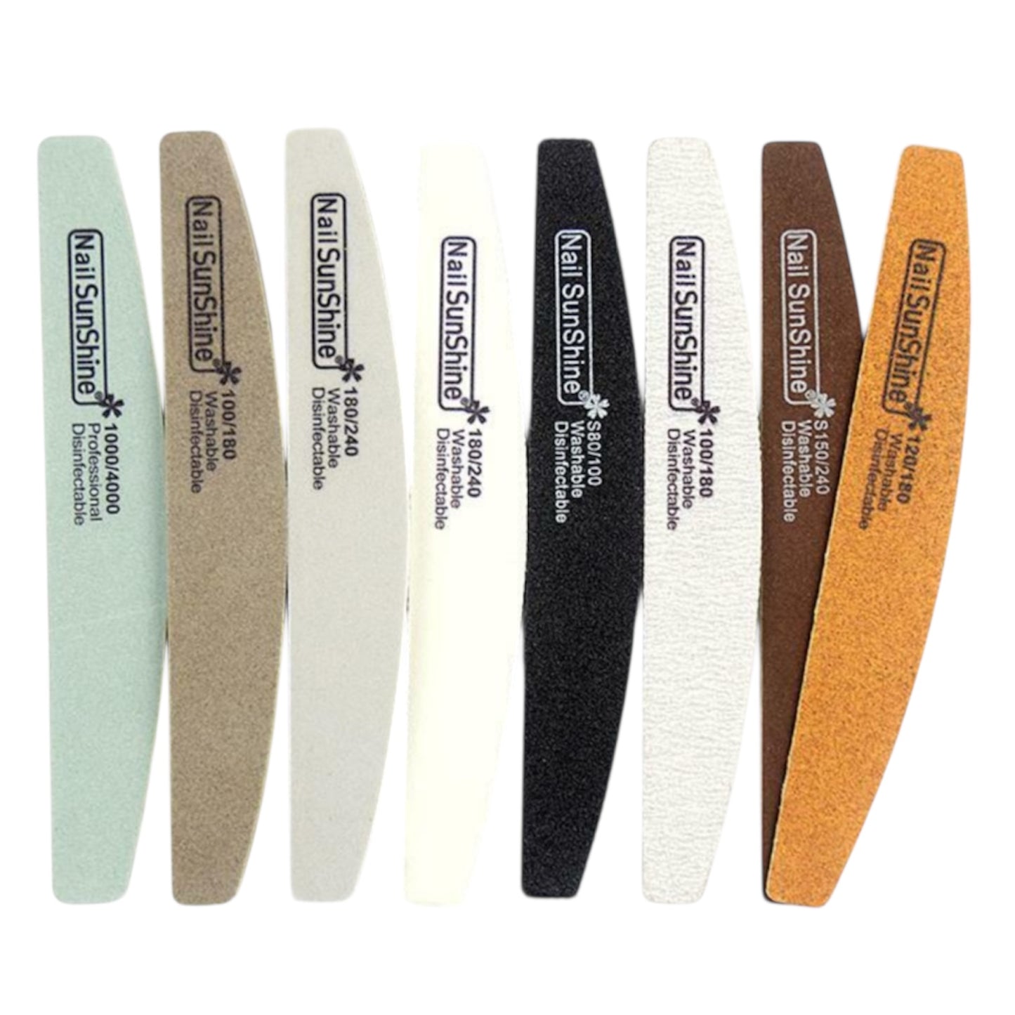 Nail Sunshine File - 8pcs Set Halfmoon Set