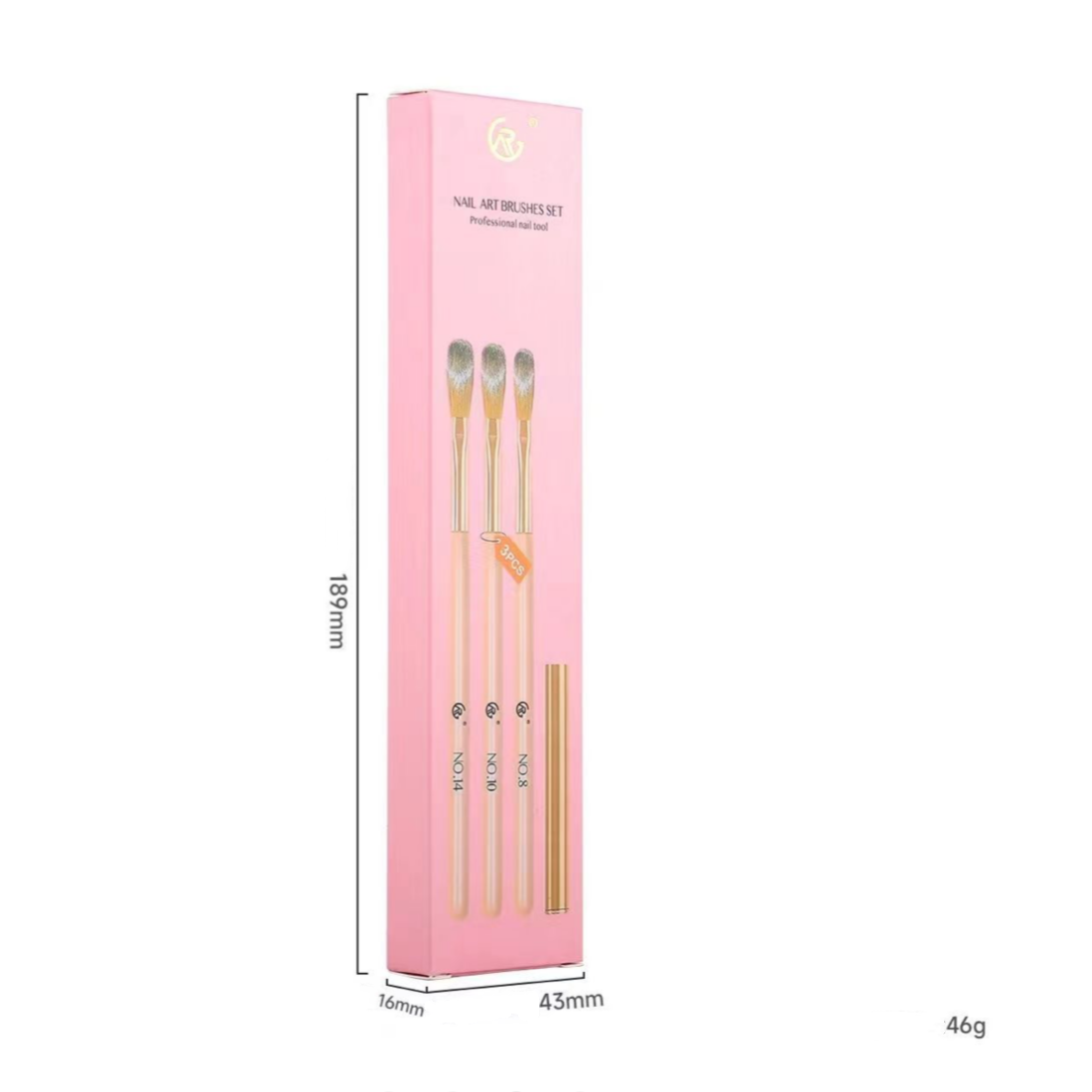 PINK ACRYLIC BRUSH SET - 3 PCS