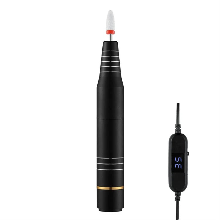 Black - Portable Hand Nail Drill