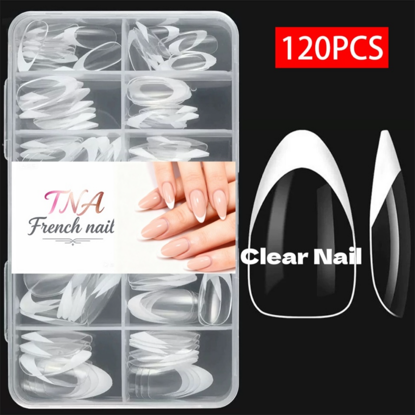 ALMOND WHITE FRENCH TIPS -