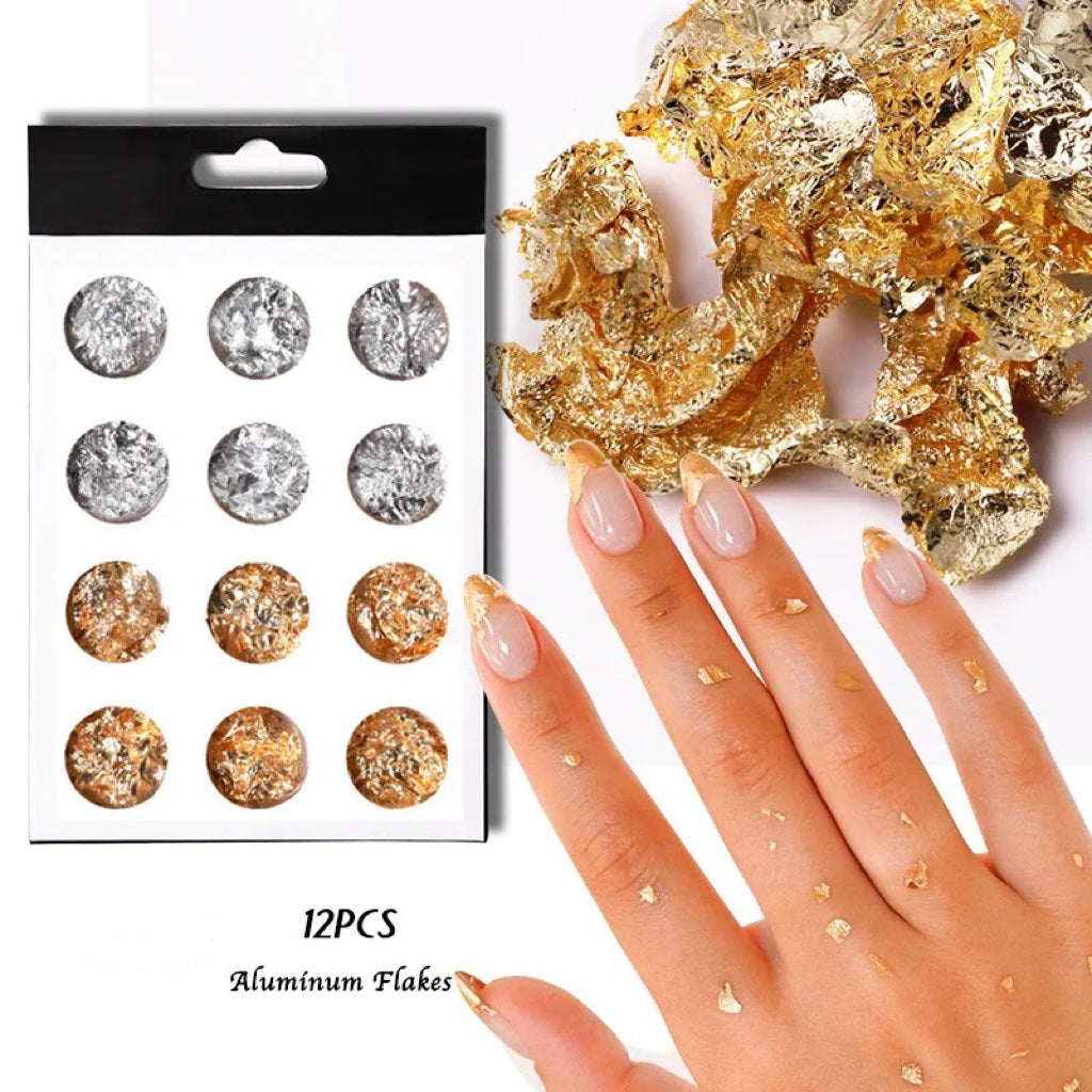 Nail Foil silver & Gold - 12 pcs