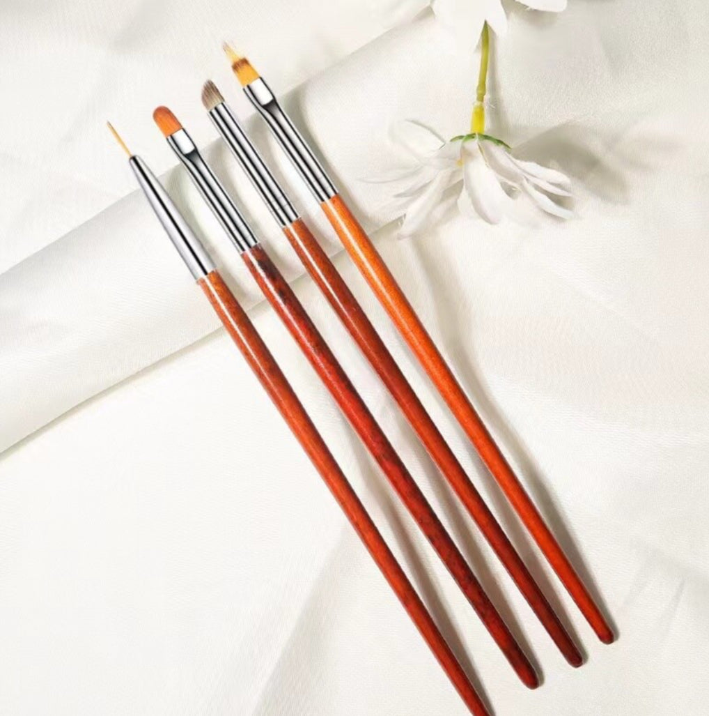 Wood Manicure Brush - 4 pcs set