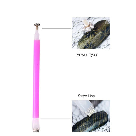 Double- Head Flower Cat Eye Magnet Pen