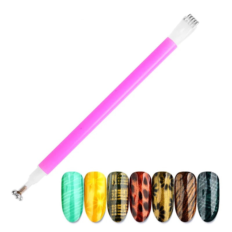 Double- Head Flower Cat Eye Magnet Pen