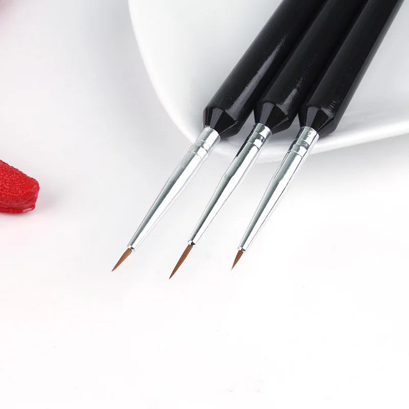 Black Nail Art Striping Brushes
