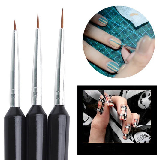 Black Nail Art Striping Brushes