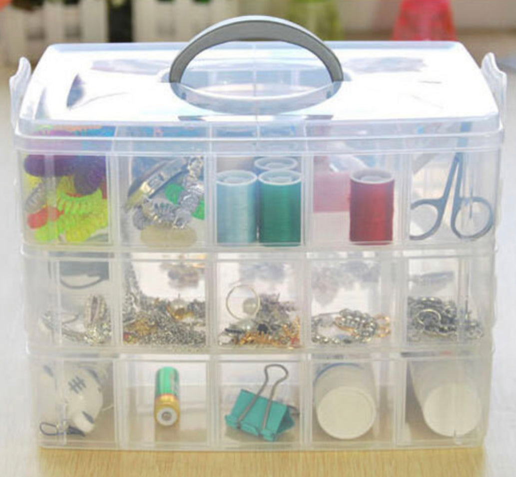 3 layer 30 grid plastic storage box - Large