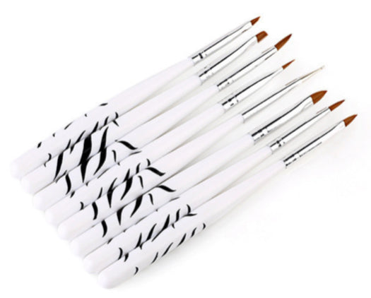 8 pcs Zebra Manicure Brush