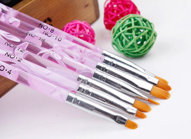 Gel Brush Set Purple - 7 pcs