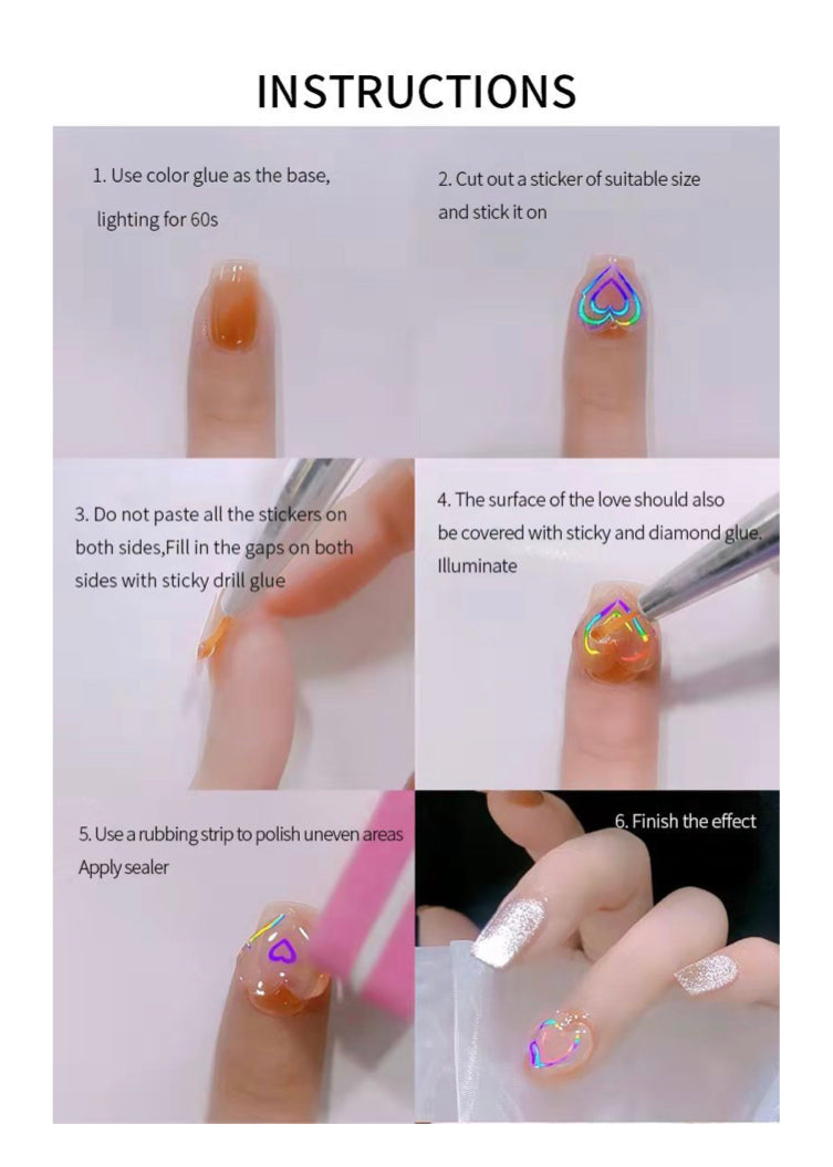 Aurora laser Nail Stickers