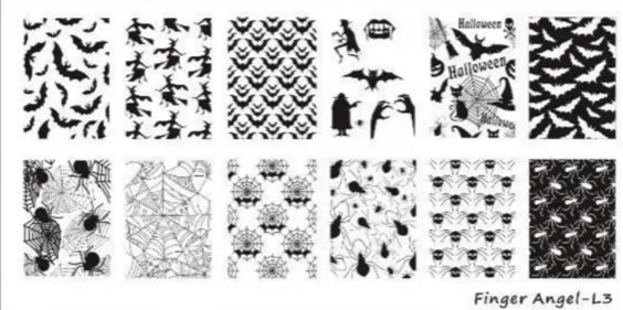Nail Stamping Metal Plate - Finger Angel L ( Halloween )