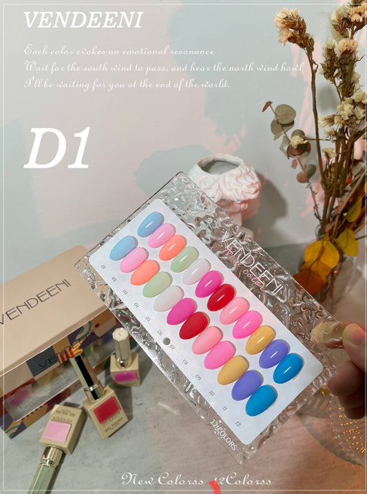 VENDEENI UV GEL POLISH - 12 pcs SET - D01