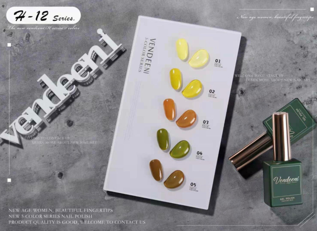 Vendeeni UV/LED Gel Polish 15ml 5pcs/Set H12 + FREE Color Display