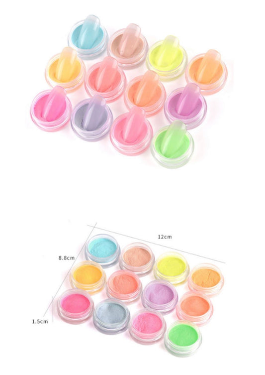 12 pcs Glow in the dark Acrylic Powder