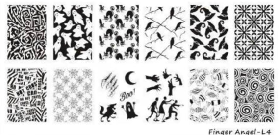 Nail Stamping Metal Plate - Finger Angel L ( Halloween )