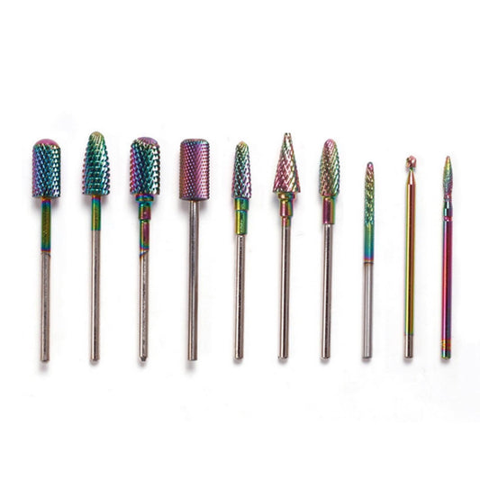 10pcs Colorful tungsten steel grinding head with aluminum box