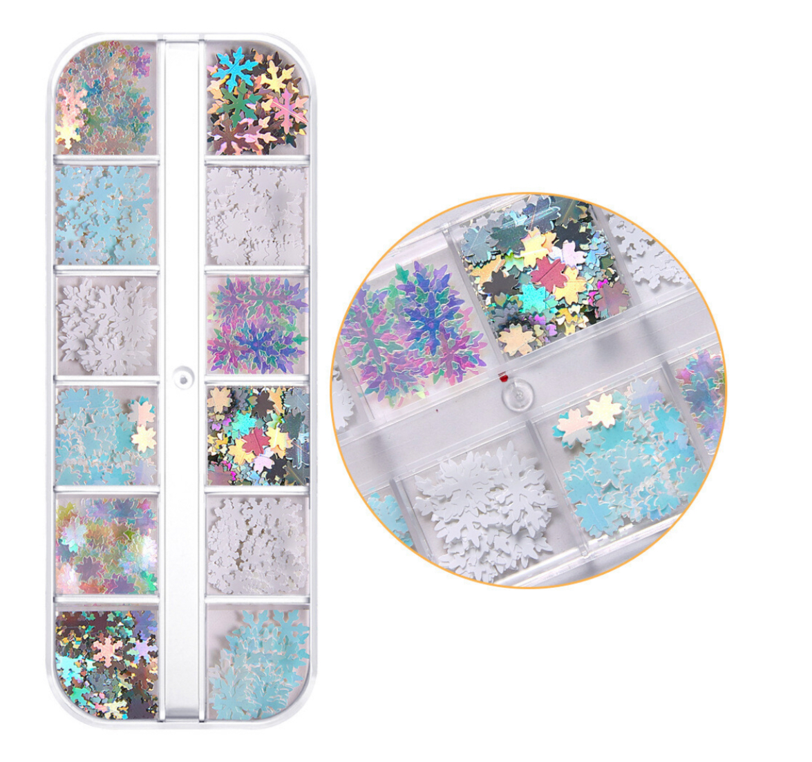 Colorful Snowflakes Nail Art