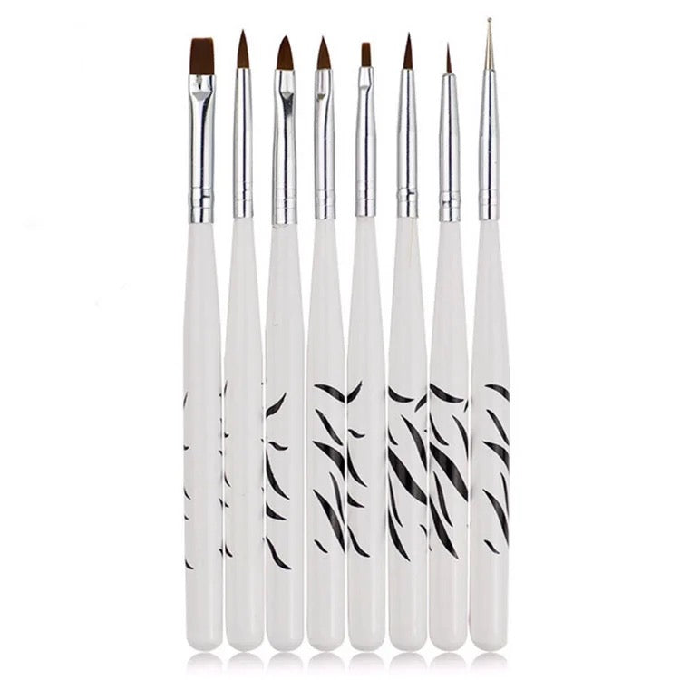 8 pcs Zebra Manicure Brush