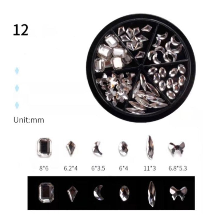 Flat Bottom Black Wheel Art Nail Decoration