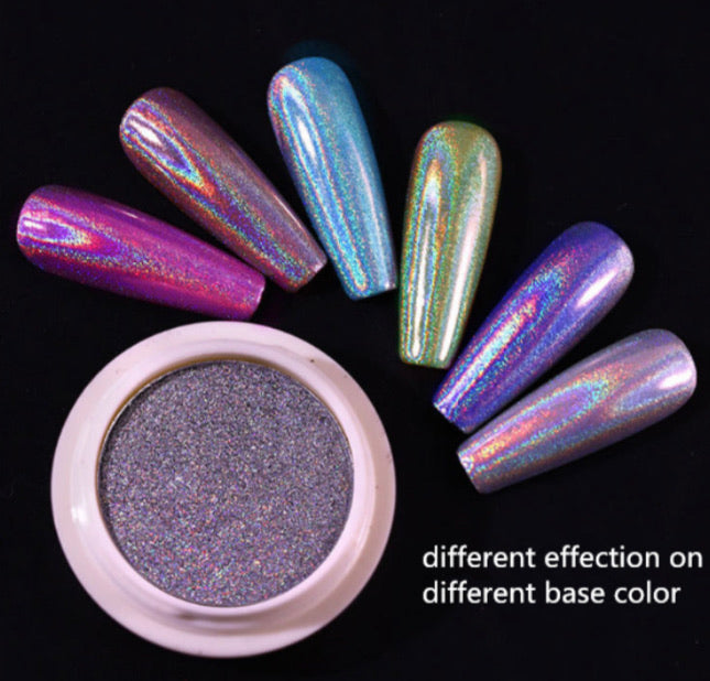 2 pcs set - Magic Solid Holographic Mirror Powder