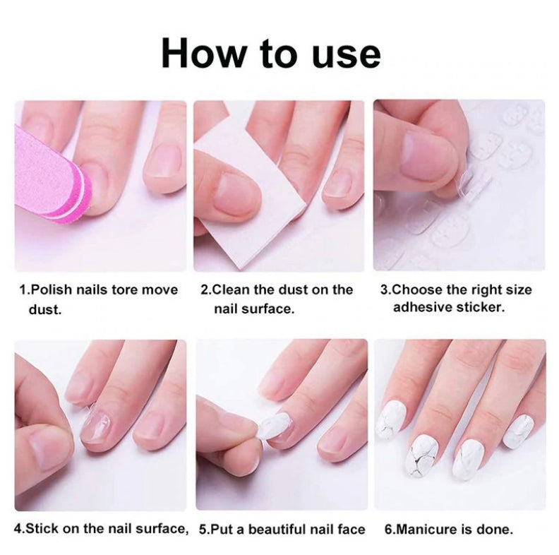 Double Sided Press On Nail Adhesive Soft Stickers - 50 pcs