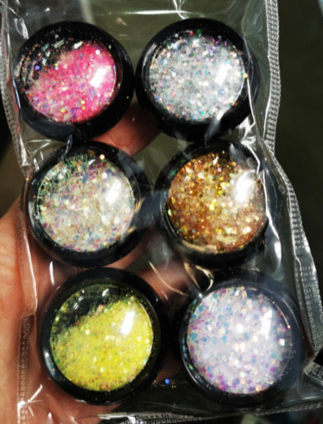 Hexagonal Nail Art - 6 pcs