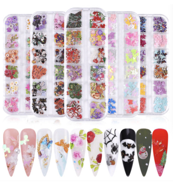 12 Grids Slice Nail Art Box