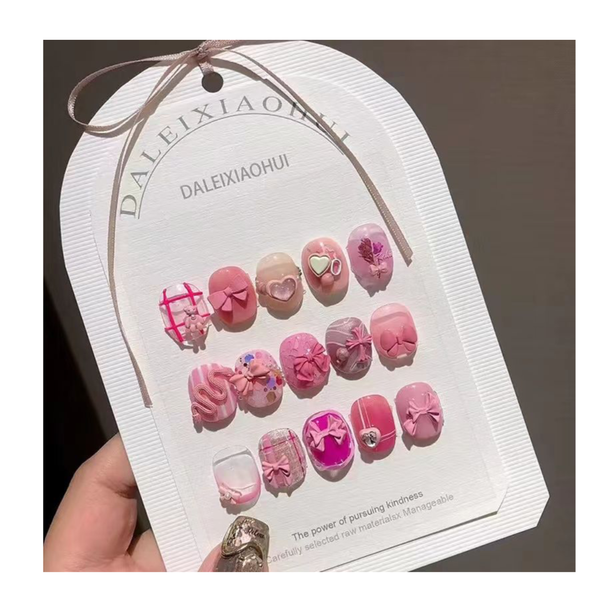 Sweet Pink Nail Decoration - 5 pcs