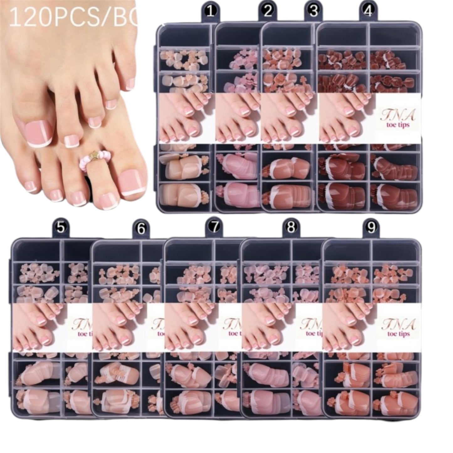 FRENCH TOE TIPS - 120 PCS