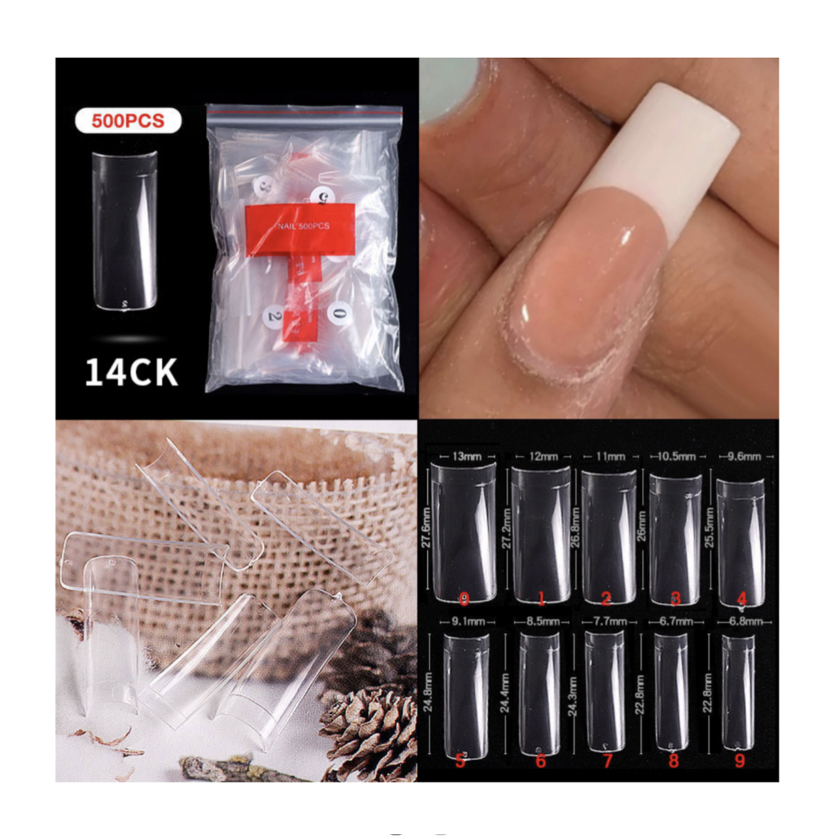 French Nail Tips - 500 pcs Bag