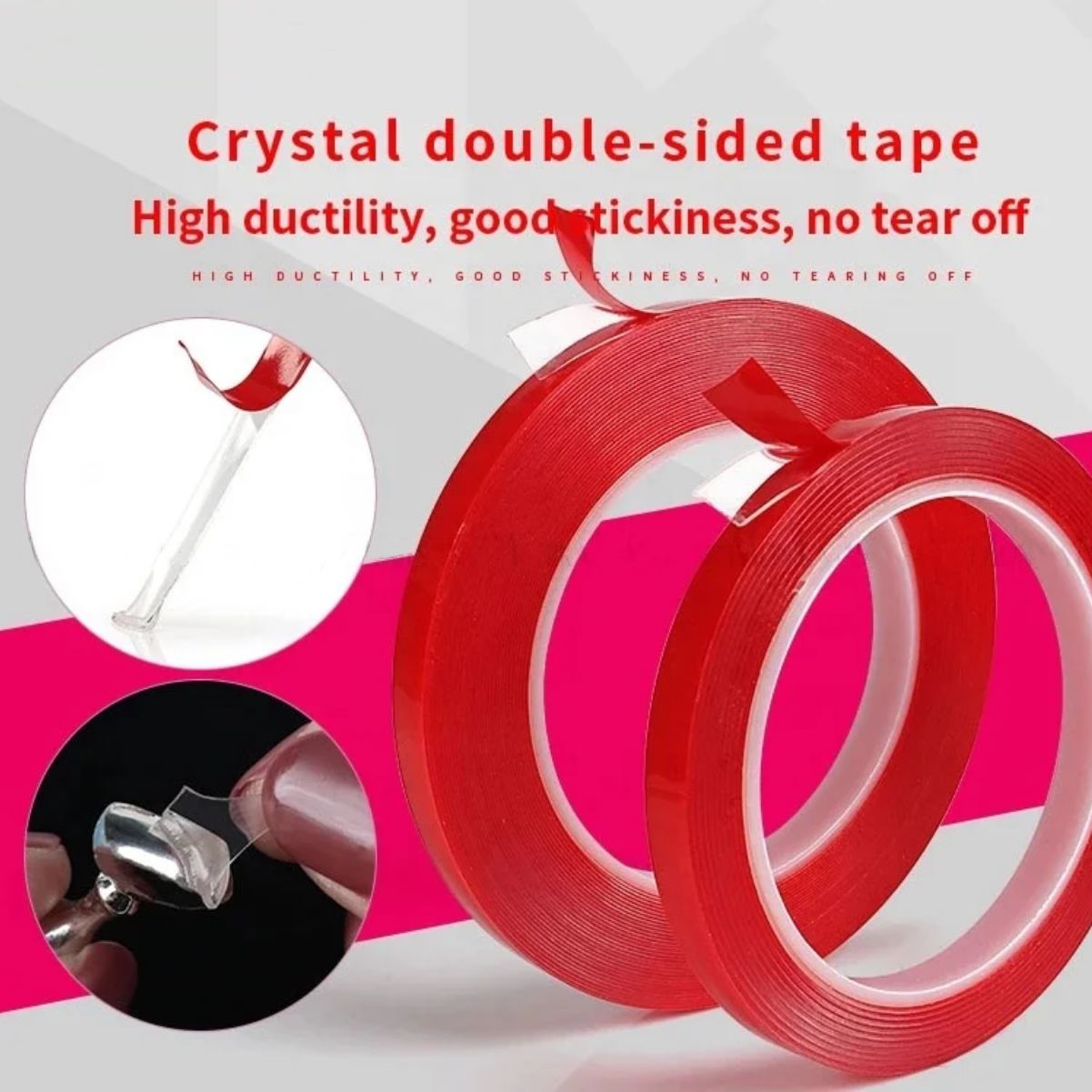 RED DOUBLE SIDED TAPE - 10 Meters