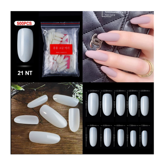 Round Full cover Nail Tips - 500 pcs bag