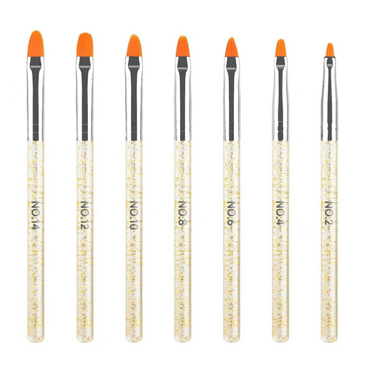 Golden Sparkle Gel Brush - 7 pcs set