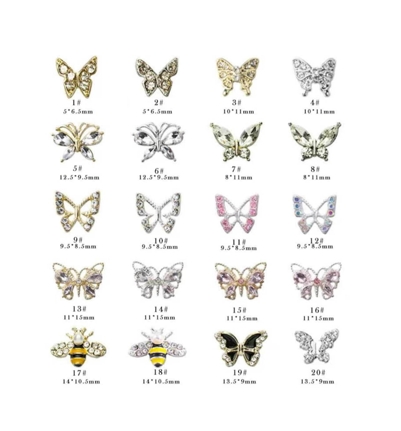 Alloy Butterfly - 2pcs