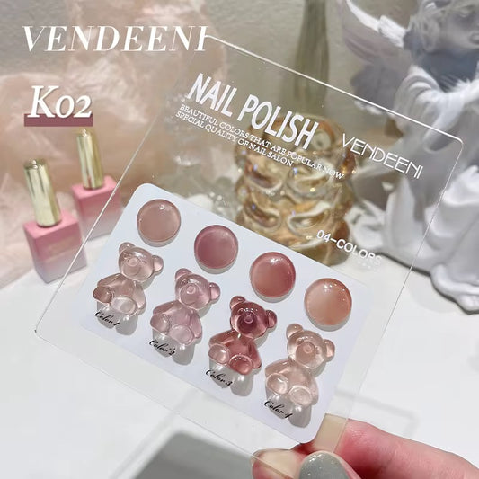 Vendeeni Gel Polish Set K02 + Free Colour Chart - 4 pcs set