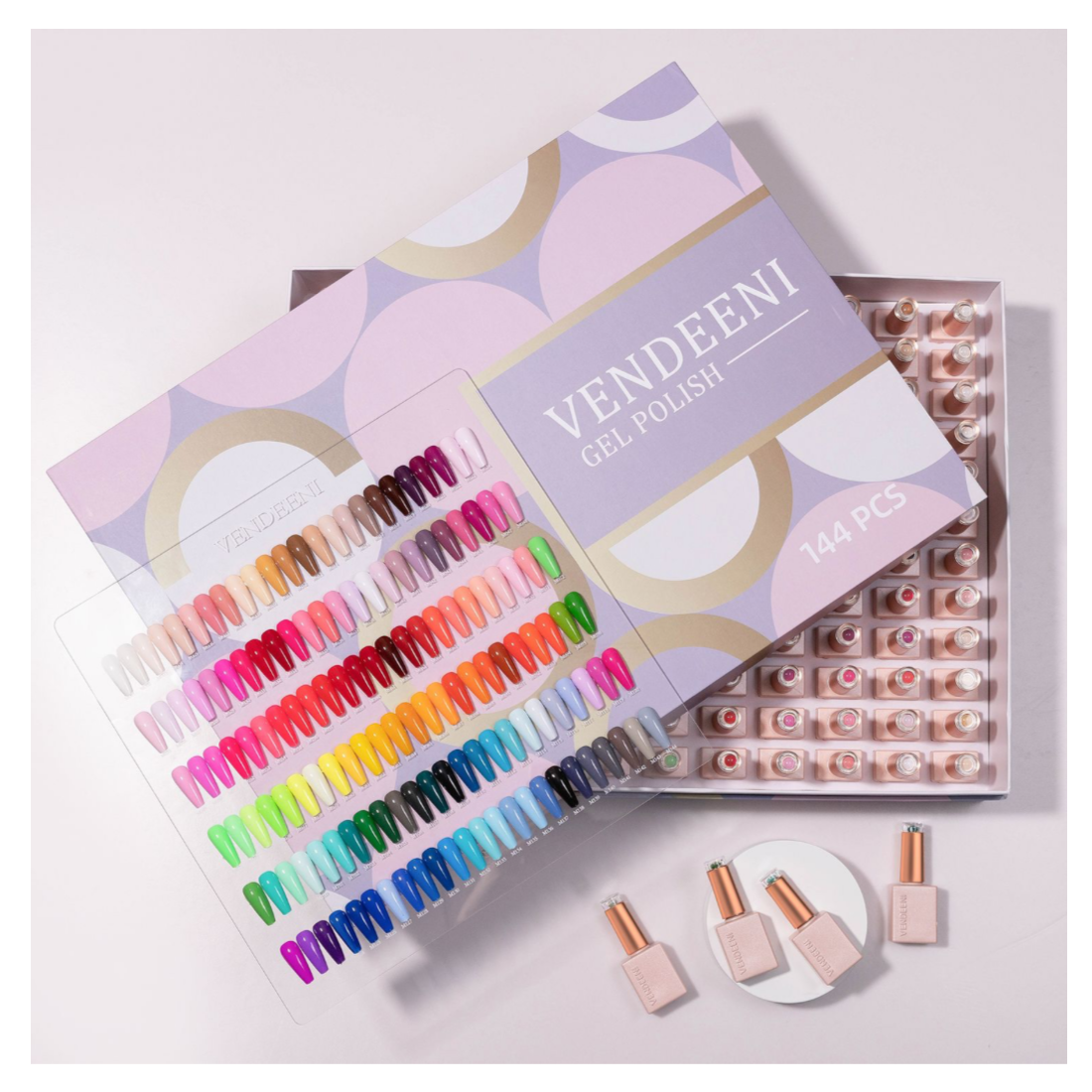 VENDEENI UV GEL POLISH - 144 pcs BOX SET - SUMMER COLLECTION WITH FREE COLOUR CHART INCLUDED